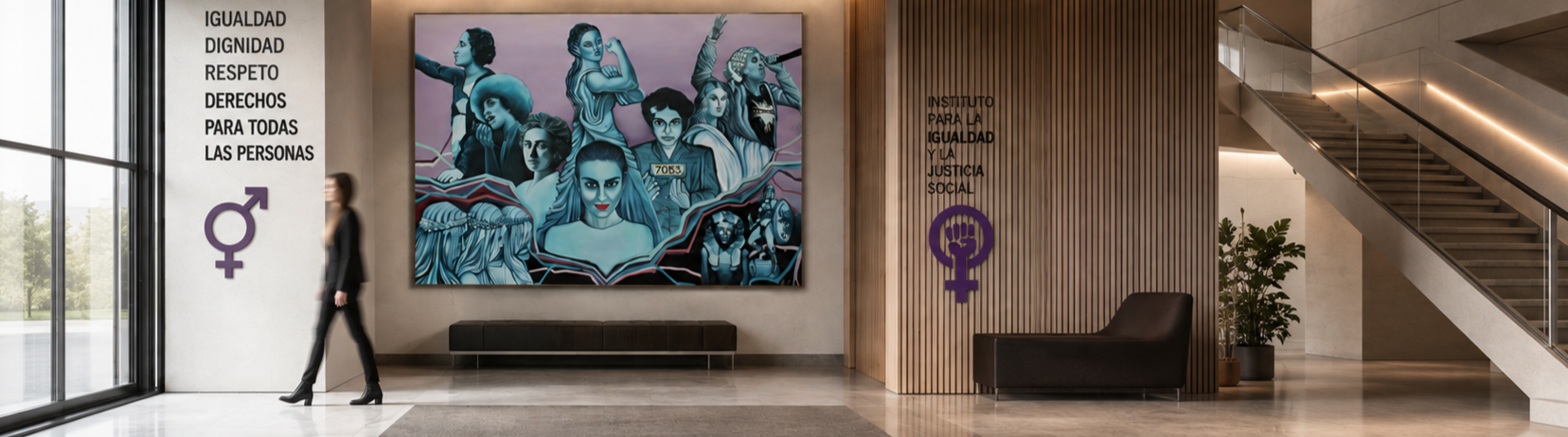 LISISTRATA en el hall de un instituto por la igualdad y la justicia social